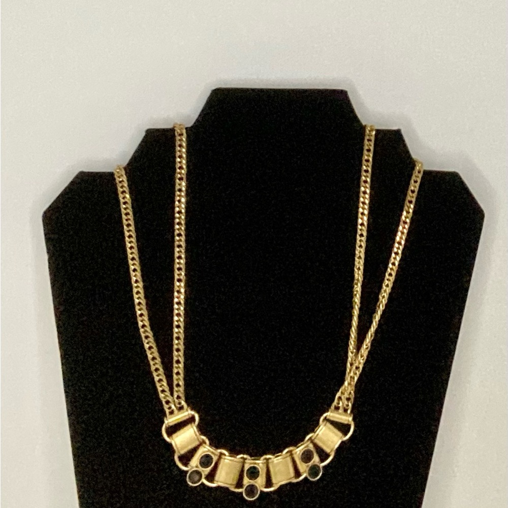 J Crew Faux Onyx  Chain Necklace. 24 inches